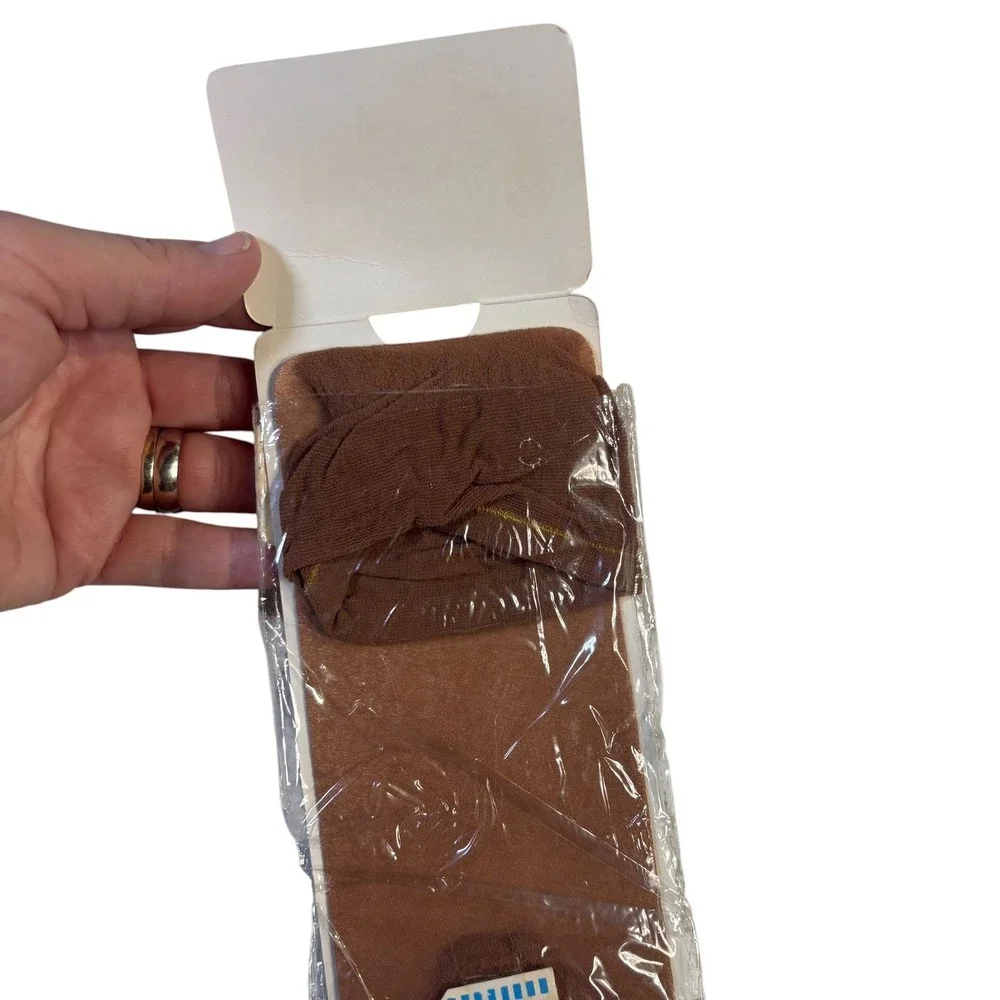 Temptation Hosiery 8 Pairs Coffee Brown Extra Wide Comfort Top Knee‎ High VTG